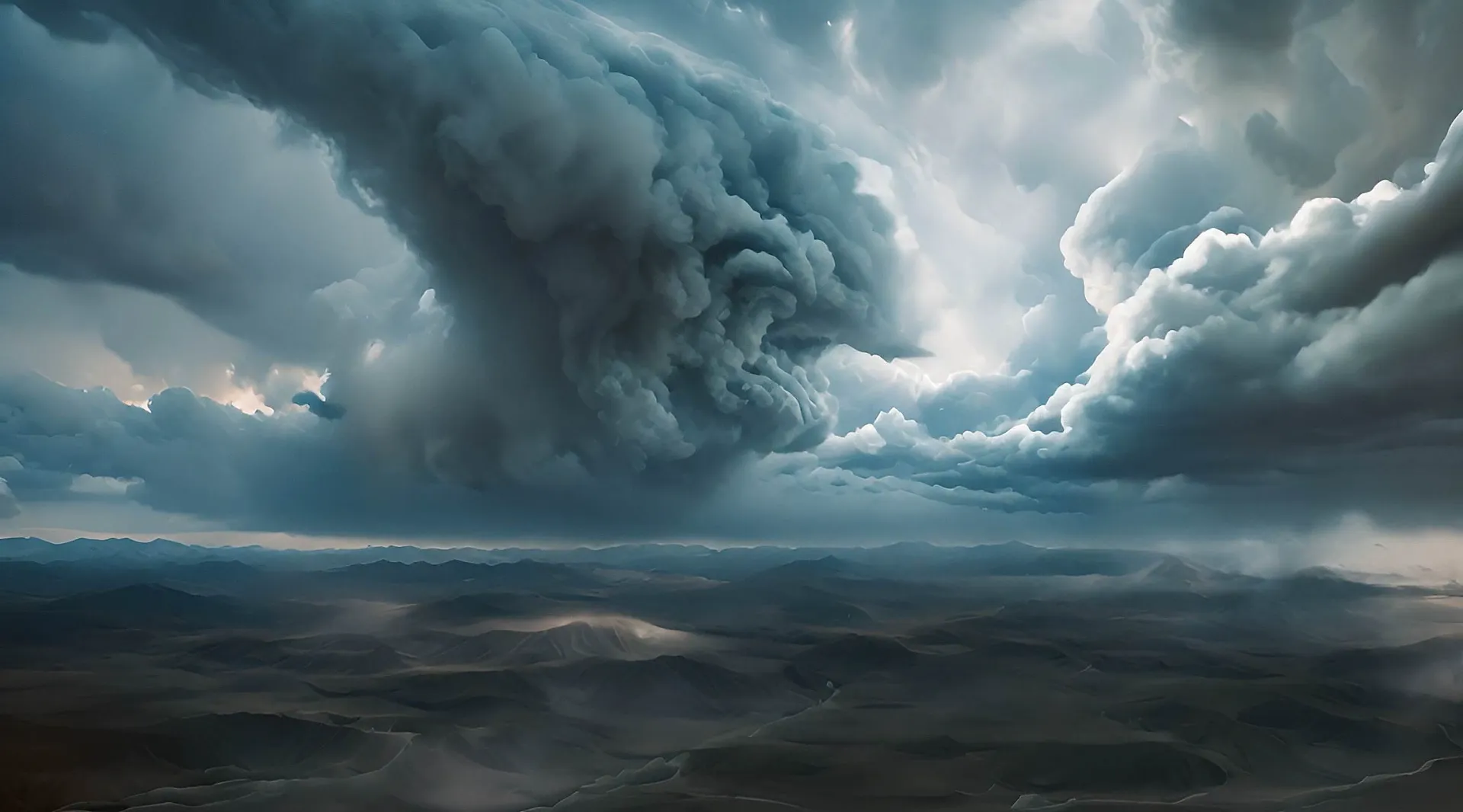 Majestic and Menacing Clouds Over Hills Motion Video